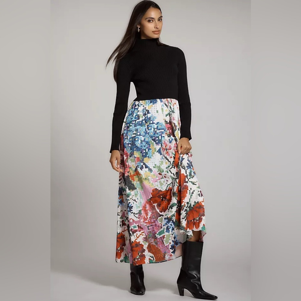 Anthropologie with Kristen Lamb Thea Long Sleeve Twofer Maxi Dress  NWT